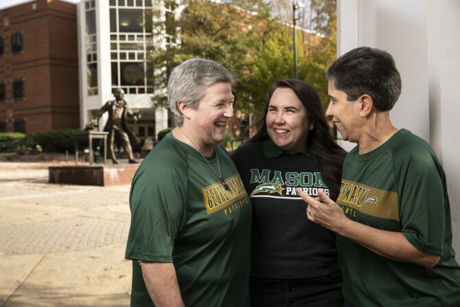Photo of Mason family, two parents and their student